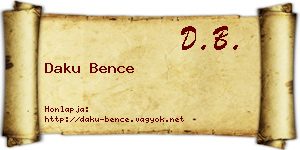 Daku Bence névjegykártya